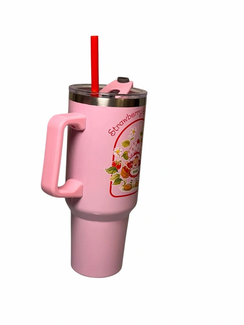 Strawberry Shortcake Pink Insulated Travel Mug with Handle 40 Oz. Tumbler